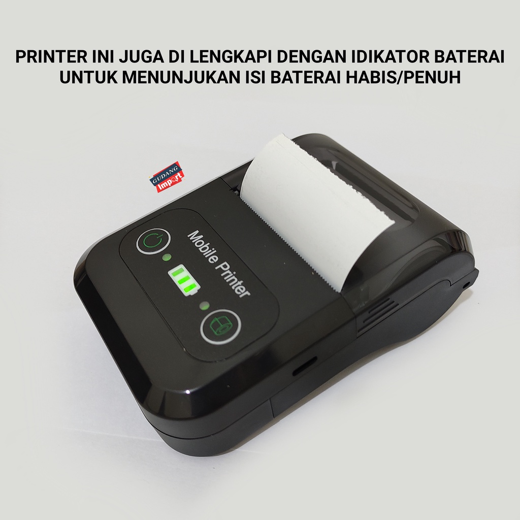 PRINTER BLUETOOTH MINI PORTABLE PRINTER THERMAL 58MM CETAK RESI NOTA STRUK PENJUALAN