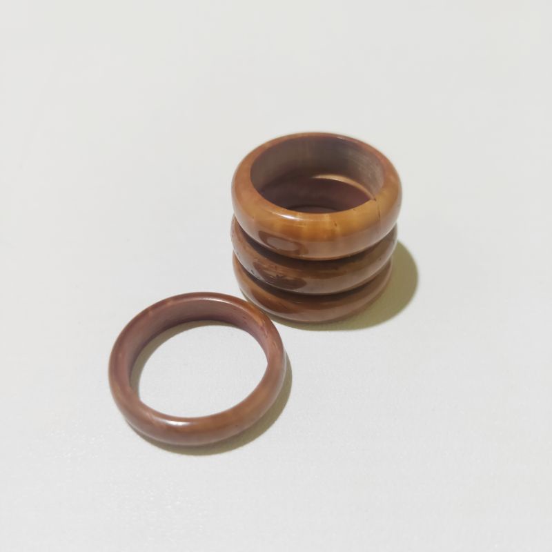 Cincin koka Cincin kaokah Cincin kayu kokka polos-Coklat