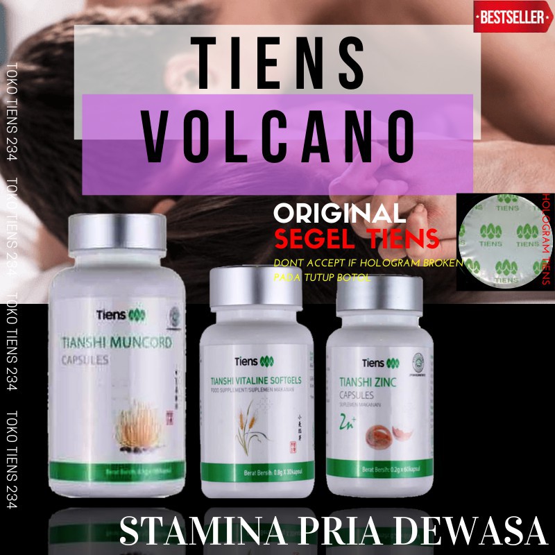 Suplemen Stamina Vitalitas Pria Dewasa Paket / Paket Volcano 12 Capsules Zinc + Muncord