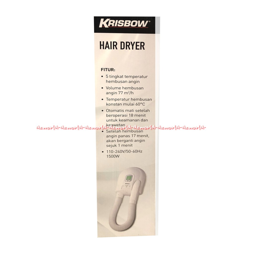 Krisbow Wall Hair Dryer Digital Pengering Rambut Menempel Pada Dinding Kris Hairdryer Model Hotel White Hair Dryer Warna Putih