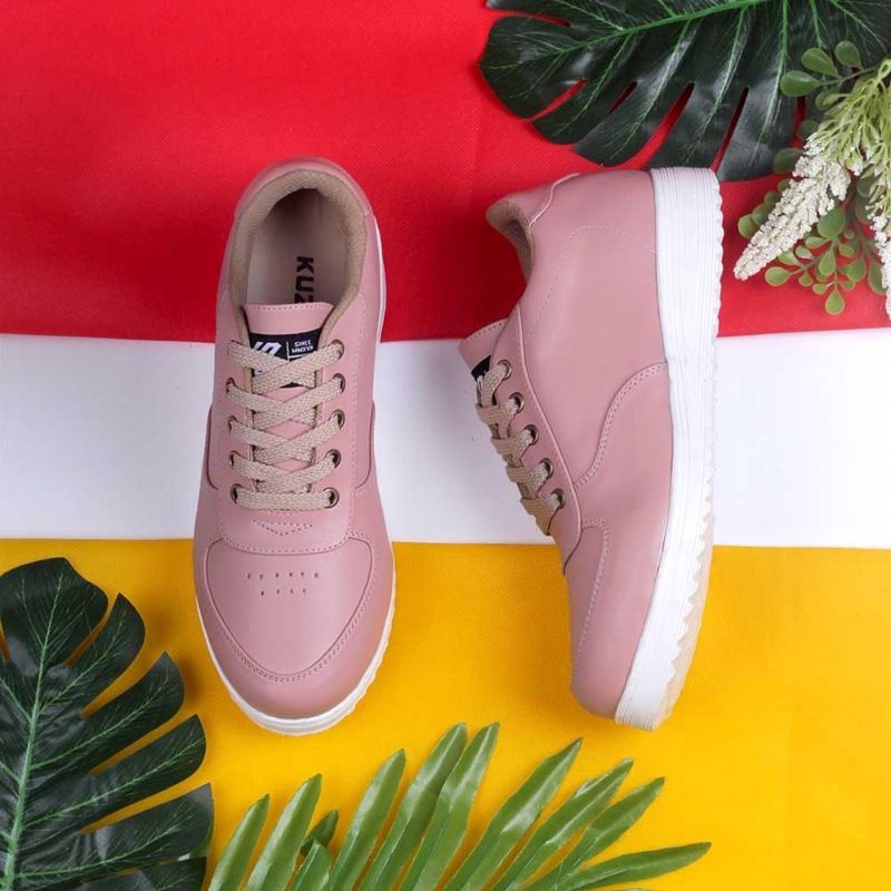 ORIGINAL Sepatu Casual Sneakers Wanita Dewasa Putih Pink Terbaru Premium Material | Sepatu Sport Cantik Kekinian | Sepatu Olahraga Cewe | Sepatu Distro | Sepatu Style Korea Japan Simple Elegan