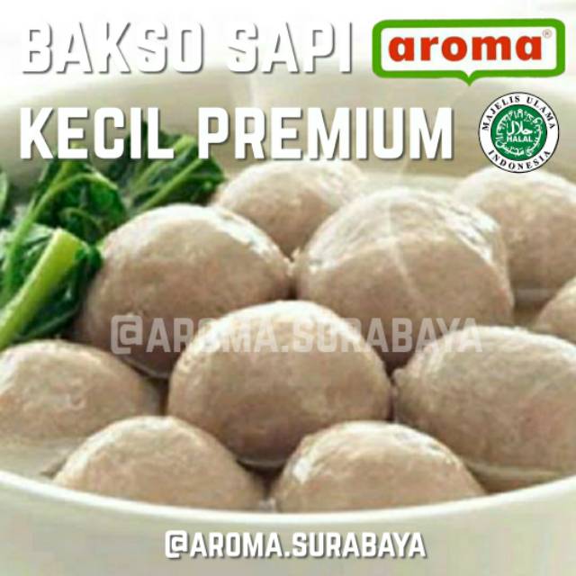 

AROMA Bakso Sapi Kecil Premium Vacuum (100pcs) 1000gr / 1kg Beef Meatball Daging Sapi Baso HALAL