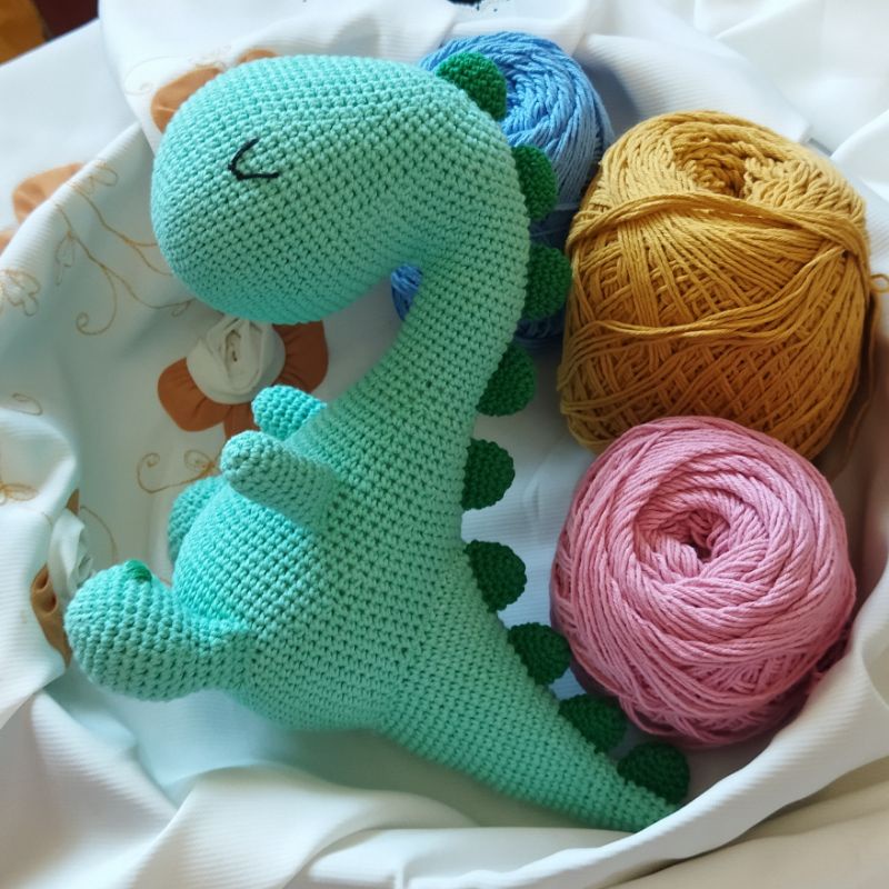 Boneka Rajut Amigurumi / Boneka Karakter Dinosaurus / Boneka Mainan Anak