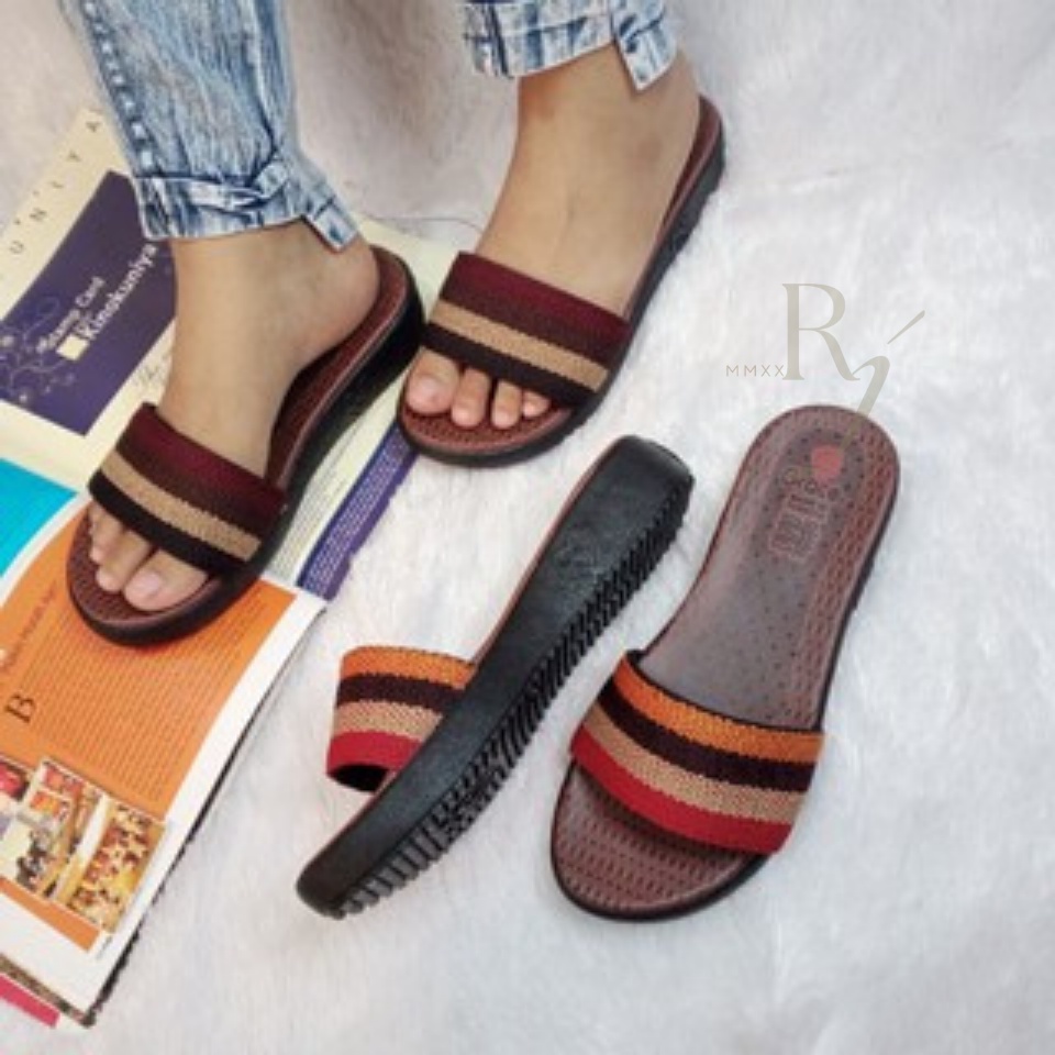 GRACE [RAJUT OSAKA] Sandal Hak Selop/ Sandal Rajut Cewek Turki/ Sendal Rajut Wedges Wanita Turkey Slop