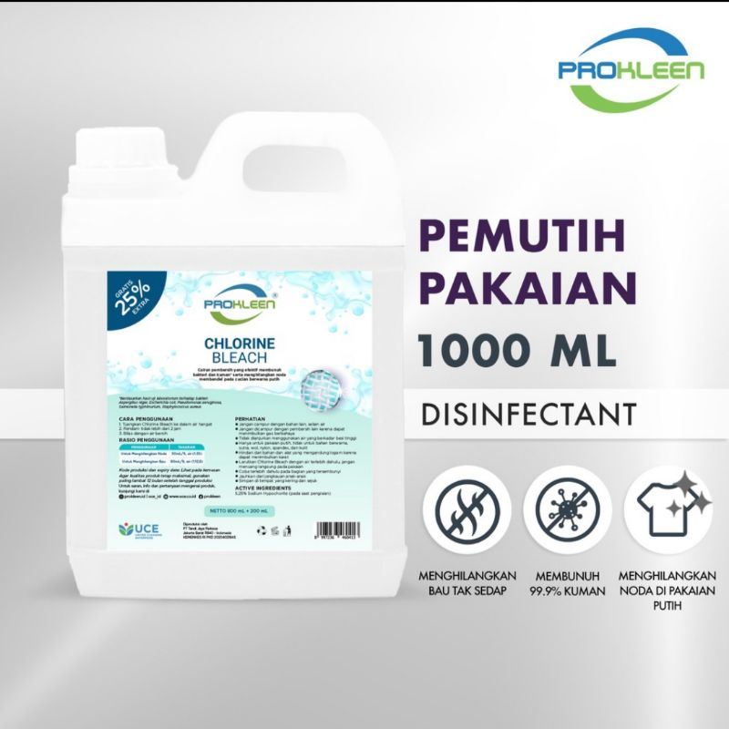 Pemutih Pakaian Penghilang Noda Disinfectant PREMIUM PROKLEEN 1 LITER