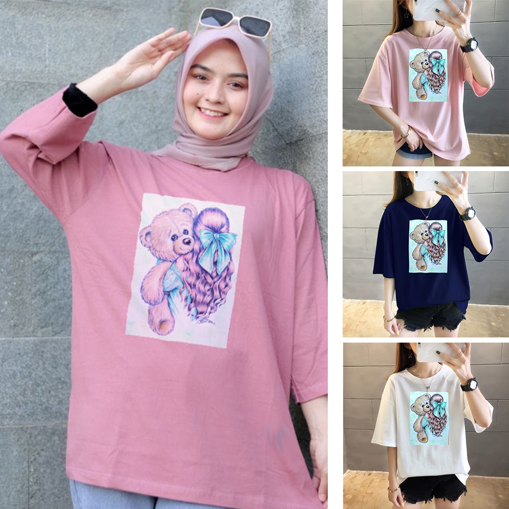 FF Kaos Katun Wanita Lengan Panjang 3/4 - Hijab Colaboration