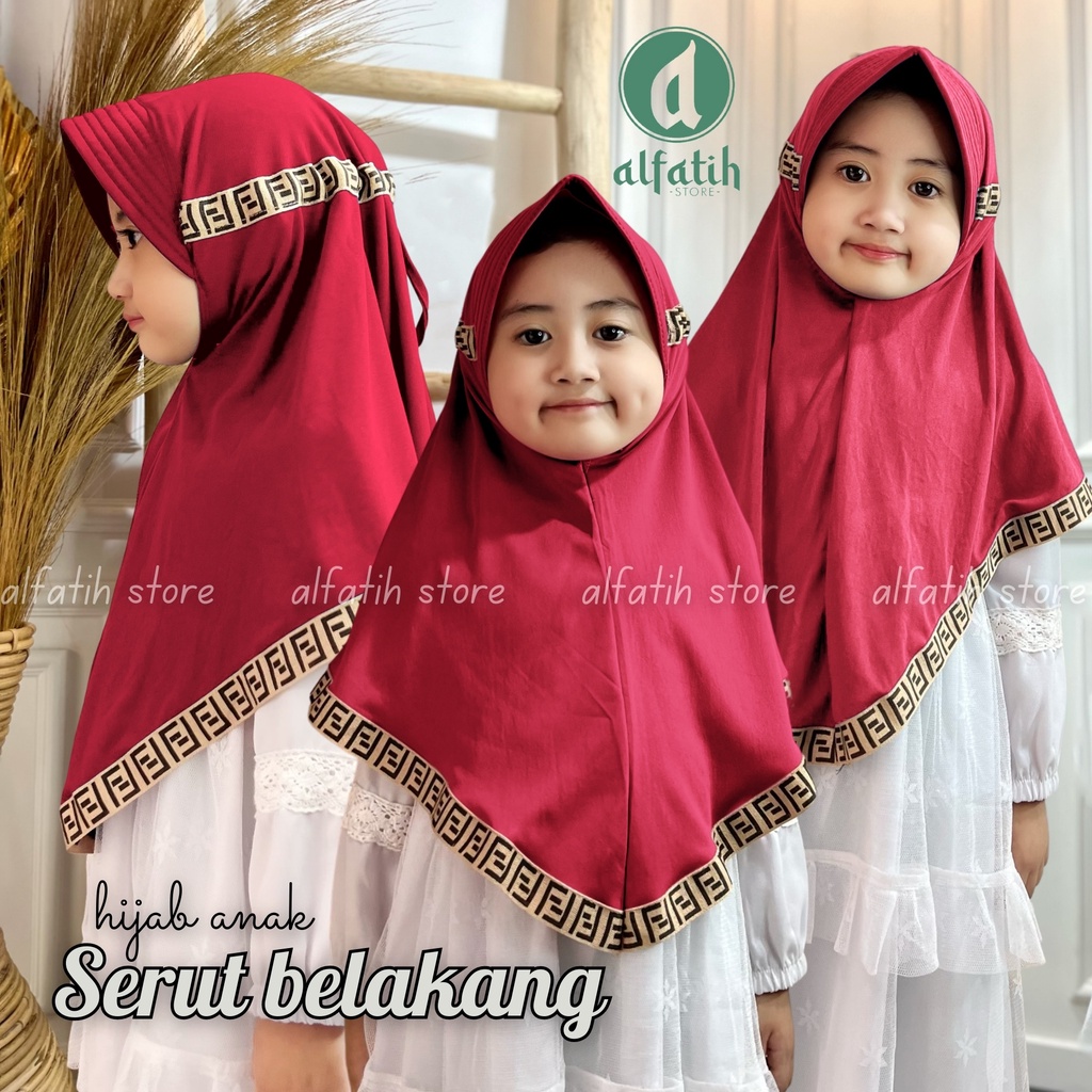 murah jilbab anak serut belakang / hijab instan anak / jilbab anak instan serut / jilbab anak perempuan usia 4-8 tahun untuk anak tk-sd Jilbab Serut Jokowi Adiba Instan