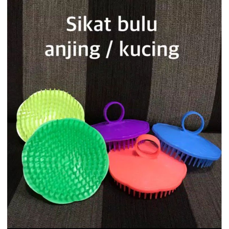 Sikat Sisir Bulu Bulat Plastik Kucing Anjing Kelinci Pijat