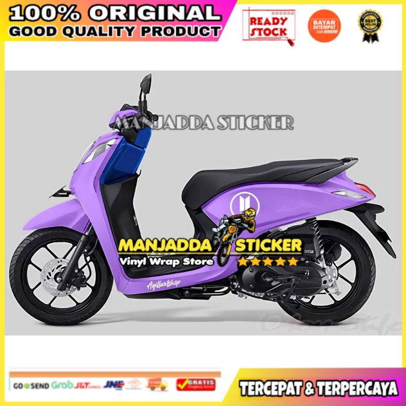STICKER SKOTLET MOTOR UNGU TARO STIKER ORACAL LEBAR 126CM