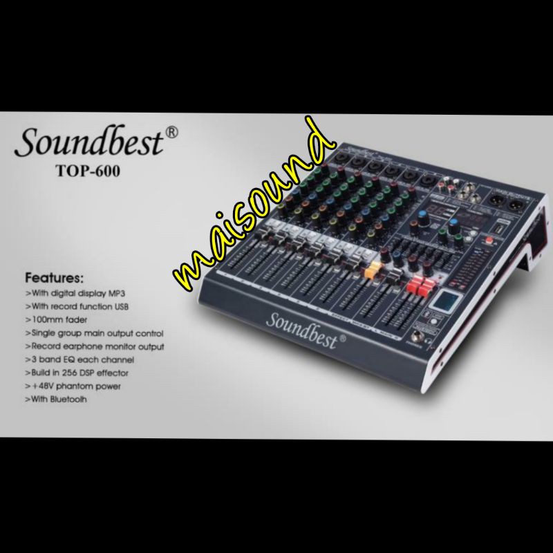 MIXER AUDIO SOUNDBEST TOP 600 SOUNDBEST TOP600 6 CHANNEL USB INTERFACE