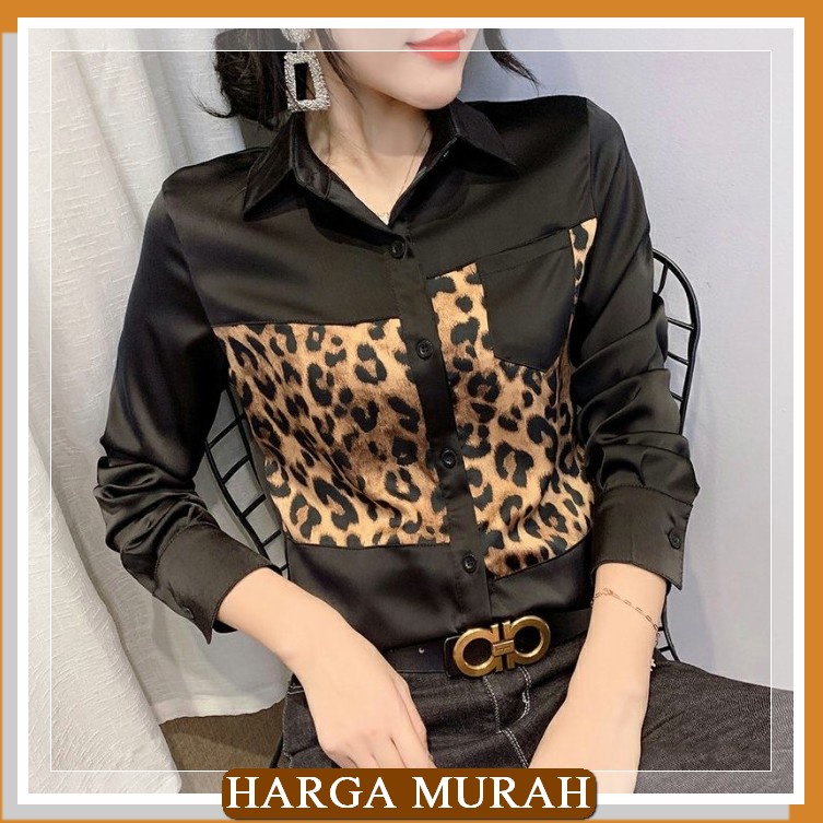 Korting Kemeja Wanita Import Korea☀ Ri D Store Kemeja Guilen Over BV636 Kemeja Ribeca [Baju Atasan