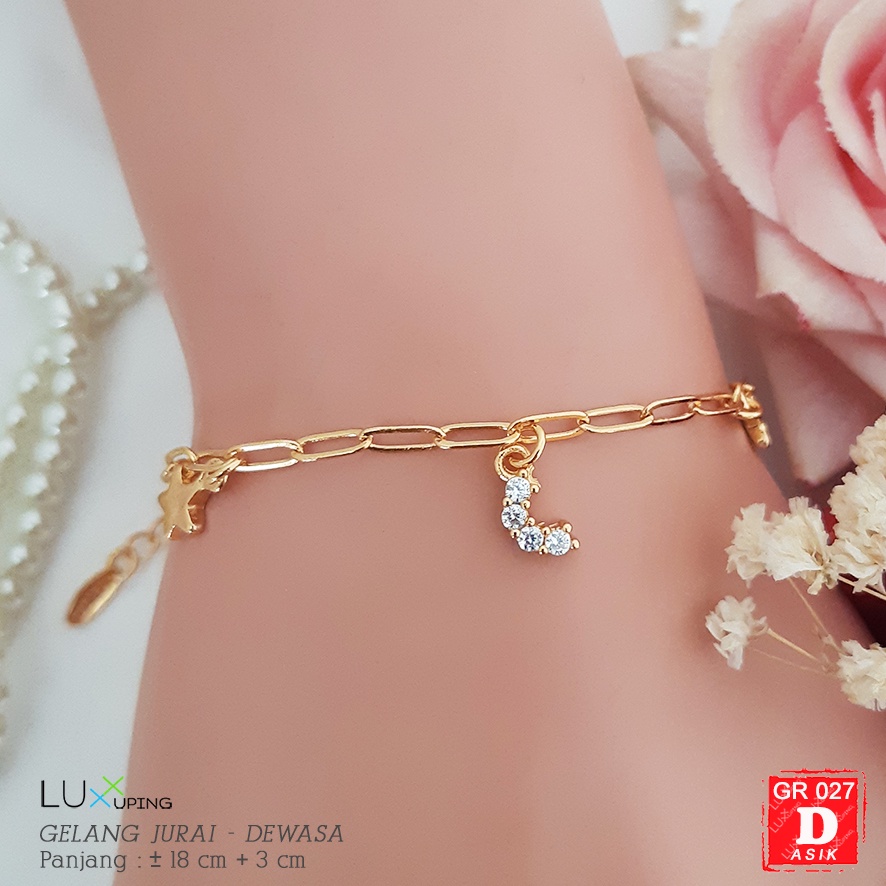 GR 027  Gelang Tangan Dewasa Mata Zirkon Kupu Bunga Perhiasan Xuping  Lapis Emas Luxx Xuping