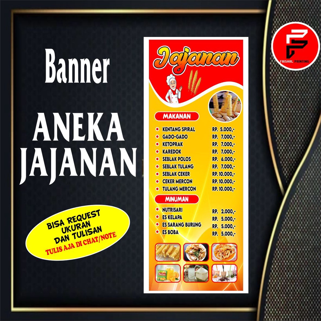 Jual Banner Jajanan Spanduk Warung Makanan Banner Warung Minuman Spanduk Aneka Jajanan 1577