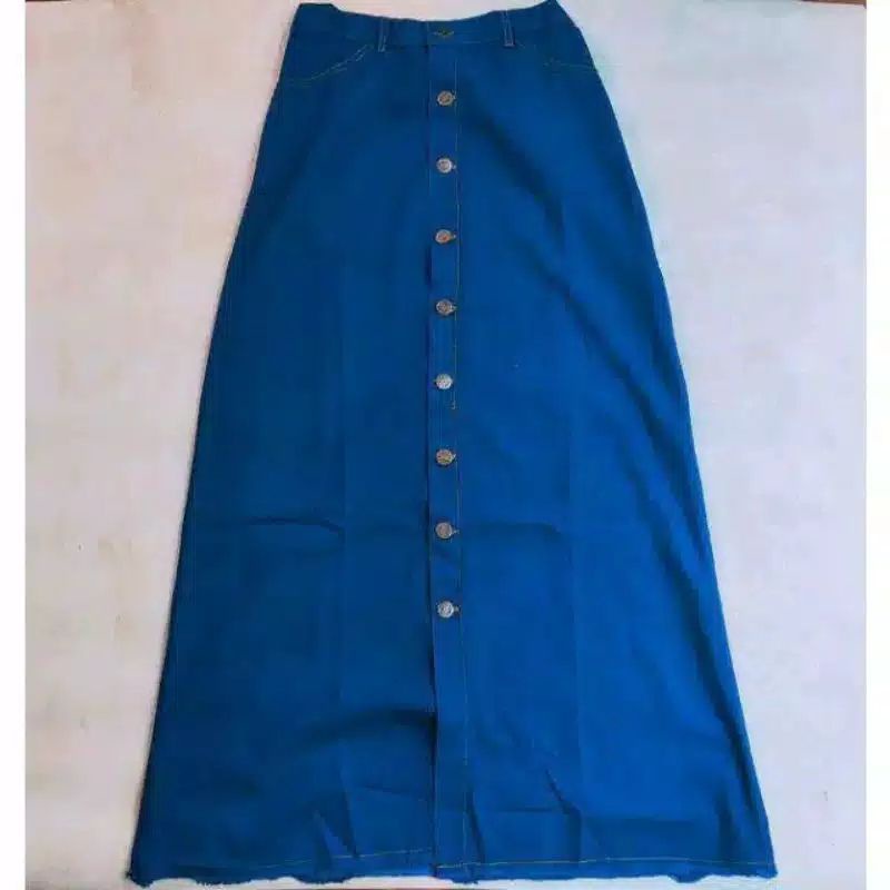 ROK PANJANG GISCA KANCING DEPAN// ROK BUTON MURAH// ROK RAWIS CANTIK-Dark
