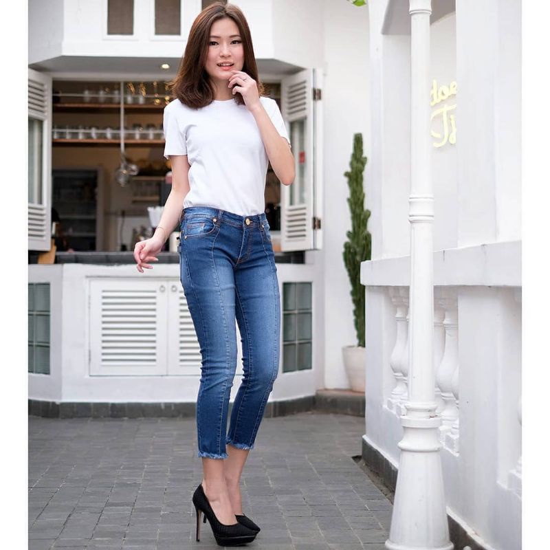 OOTD SZ 27-34 Celana Jeans Wanita - 7/9 Front Line - Tulang Rawis - Premium Quality