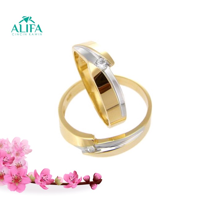 Cincin couple emas paladium perak