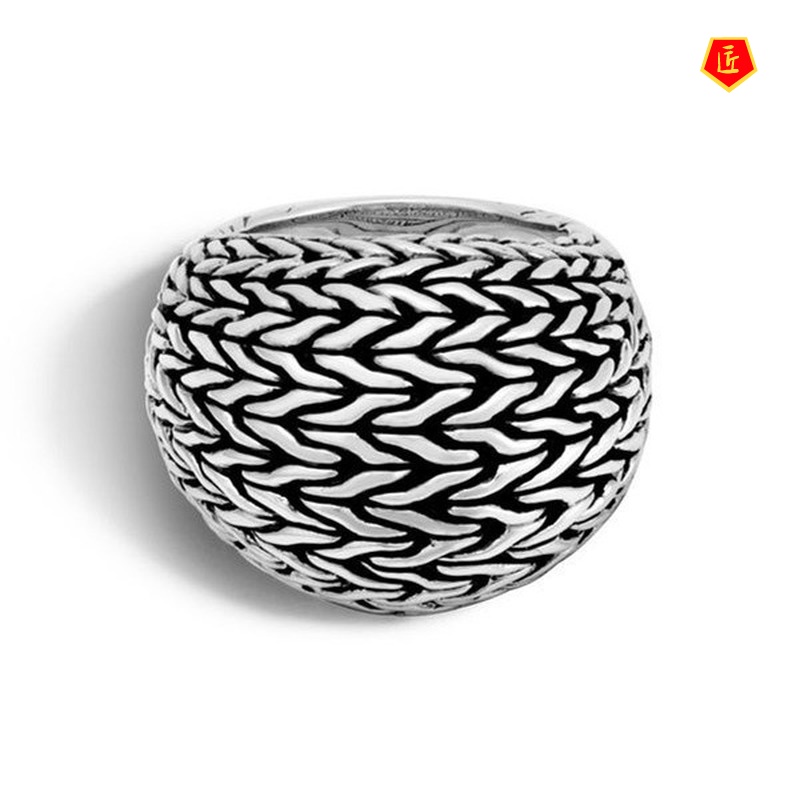 [Ready Stock]Creative New Retro Silver Bird's Nest Ring Unique Punk Style