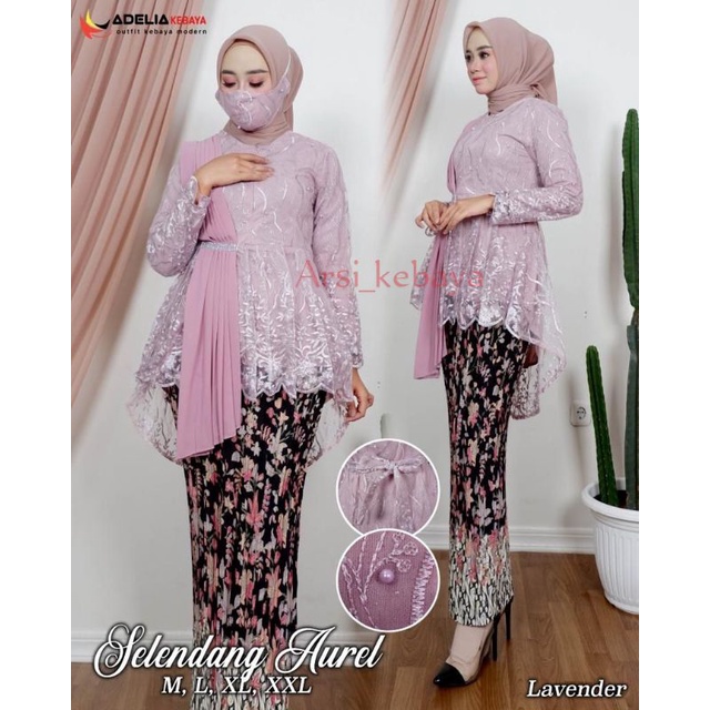 ARSI_KEBAYA (COD) SET KEBAYA SELENDANG AUREL / KEBAYA QUALITY PREMIUM / KEBAYA MODEREN / KEBAYA  ORIGINAL / KEBAYA WISUDA / KEBAYA PESTA / KEBAYA LAMARAN / KEBAYA KEKINIAN REALLPICT-5