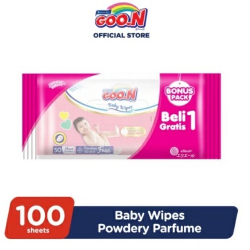 GOON Baby Wipes Minyak Telon / Powdery Parfume 50s x 2 Tisu Basah Bayi