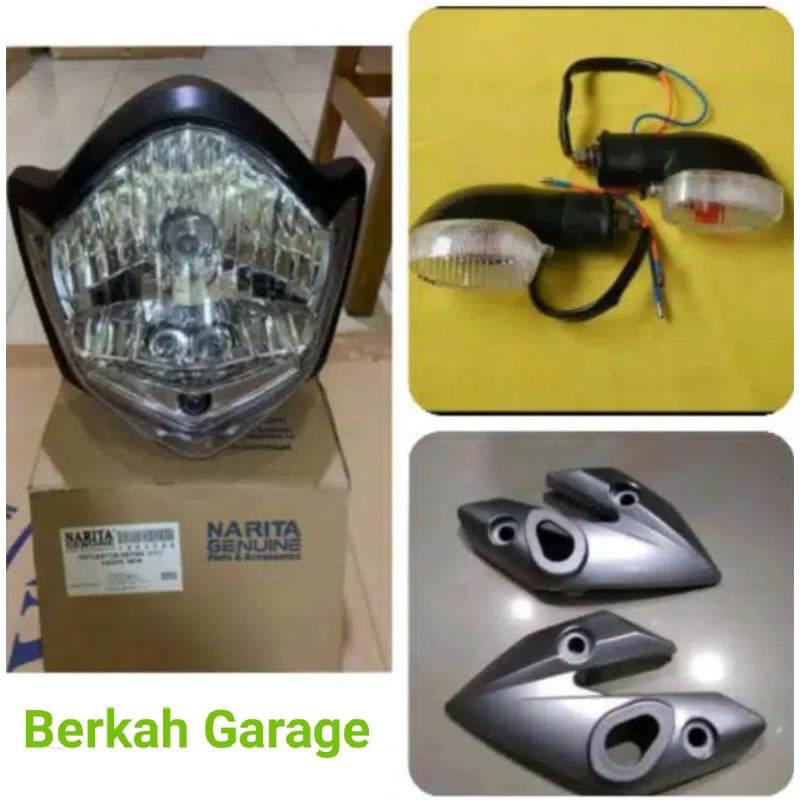 Paket Hemat Vixion - Lampu Depan Vixion Old Kupingan Lampu Plus Sen Vixion Lama 2 Pic