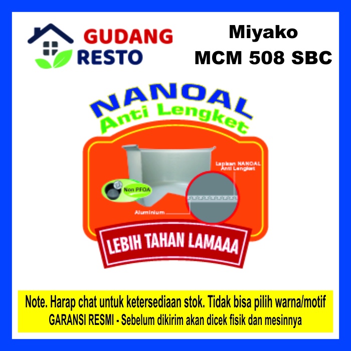 MIYAKO MCM 508 SBC / MCM508 MAGICCOM RICECOOKER 1.8 L BODY STAINLESS 3 IN 1 PENANAK NASI