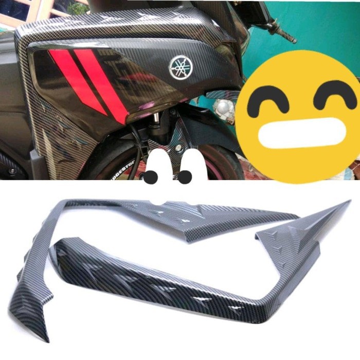 Cover Tutup List Body Depan Aksesoris Variasi Yamaha Aerox 155 Carbon NEMO