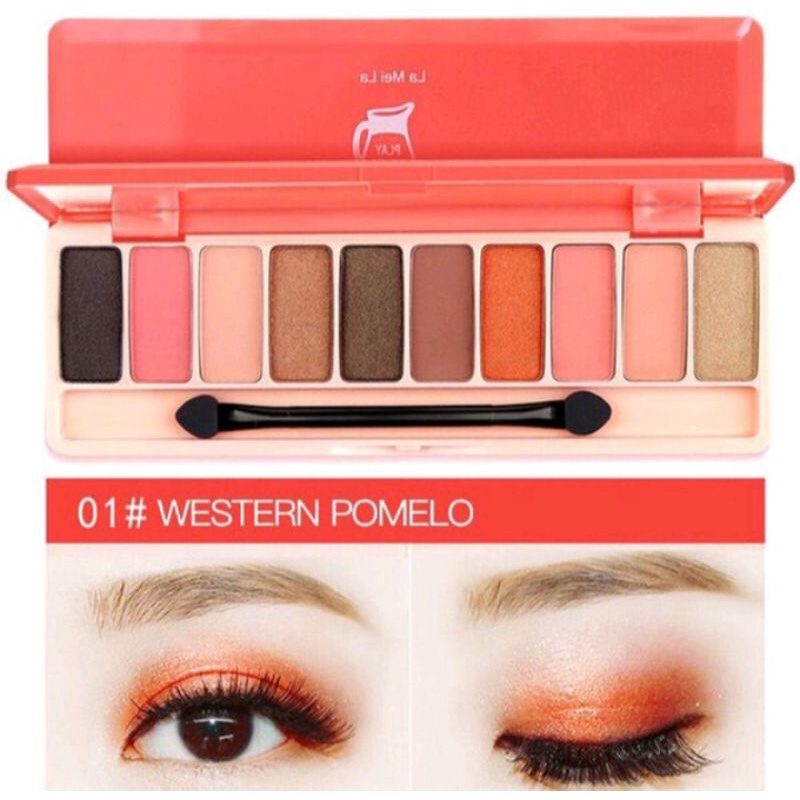 eyeshadow lameila 10 colors play highliter rouge eyeliner shimmer murah grosir