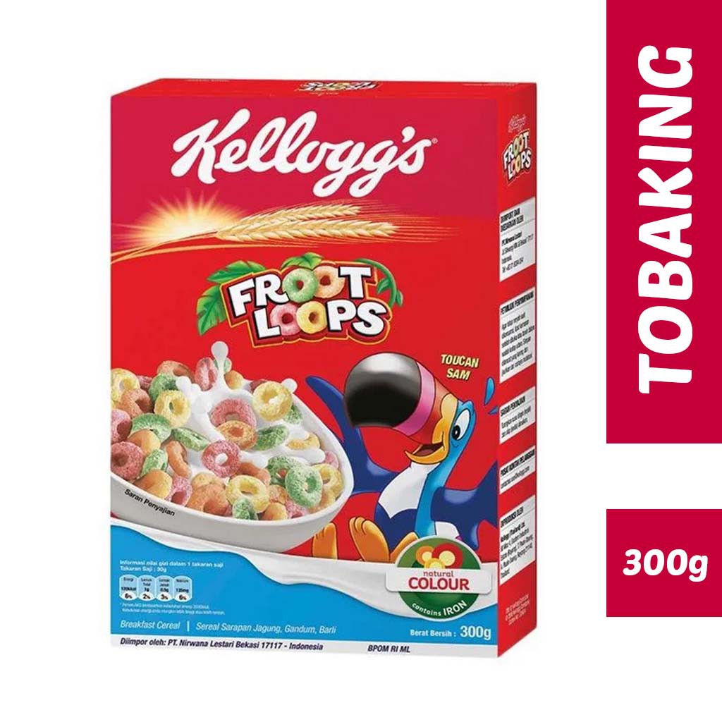 

Kelloggs FROOT LOOPS Cereal 300 gram Sereal Ring Buah Fruit Loop Kelog Kellogg's