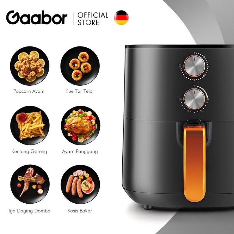 GAABOR AIR FRYER 6 L MESIN  PENGGORENGAN TANPA MINYAK GA-M6A