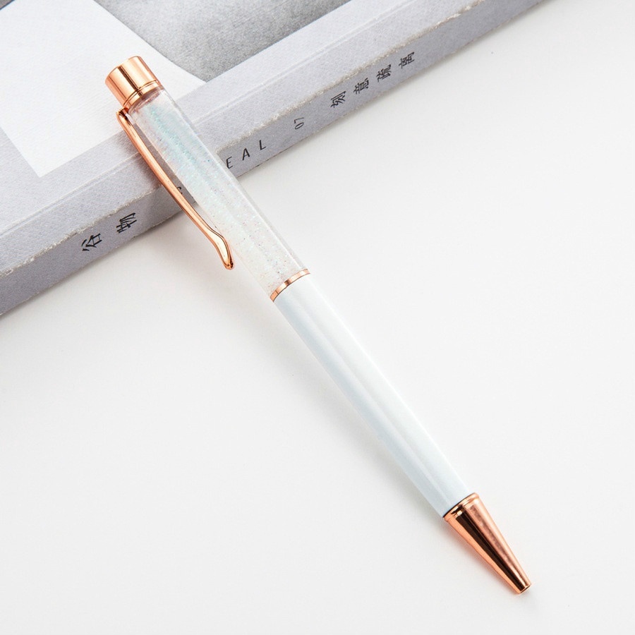 Creatively Luxury Ball-point Flow Oil Crystal Gold Foil Metal Copper Colorful Gold Color Pen