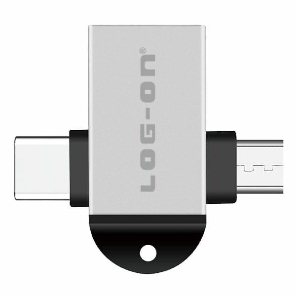 OTG 2in1 LOG ON  LO-OT09 Converter USB3.0 to Micro USB and TypeC High Speed Zinc Alloy Body