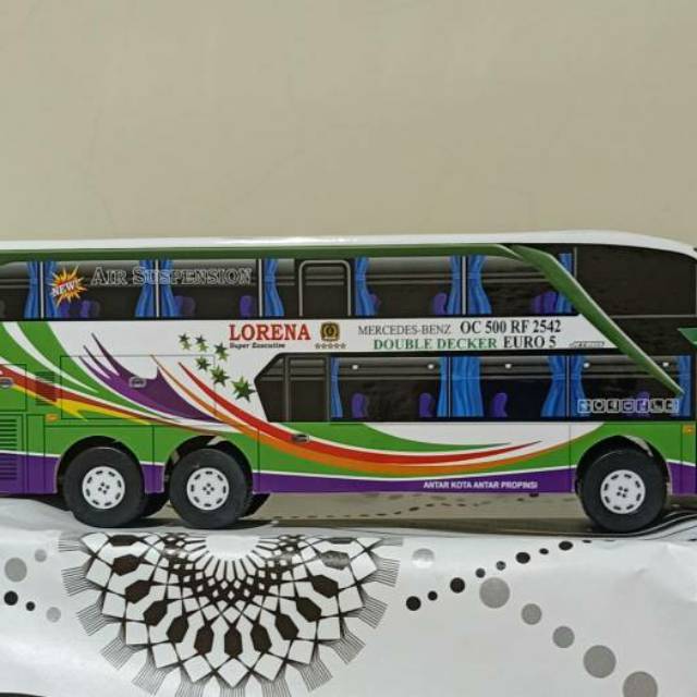 miniatur Bus bis /mainan bus bis Lorena double decker