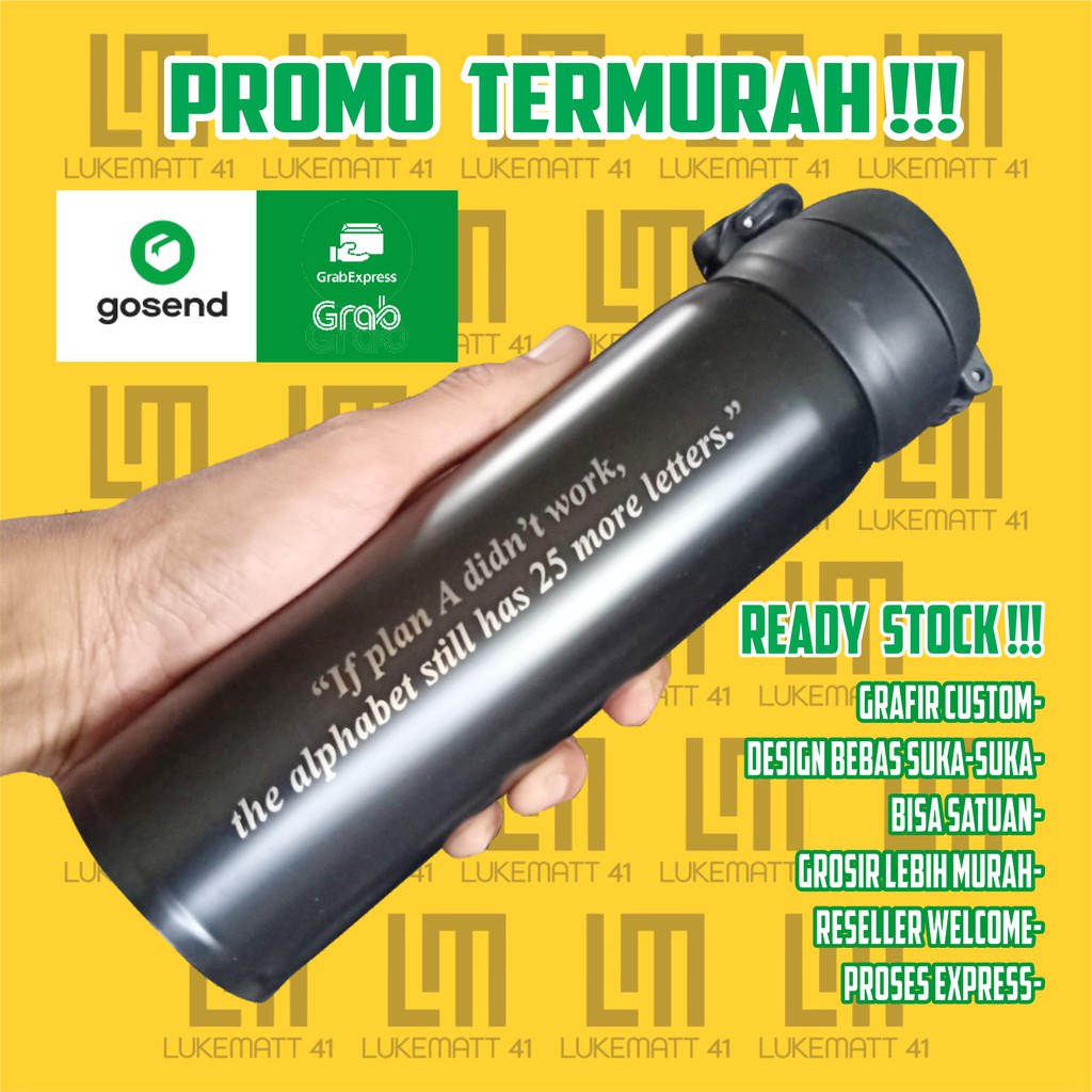 Jual Tumbler Thumbler Termos Thermos Botol Air Botol Minum Botol Stainless Grafir Custom 9099