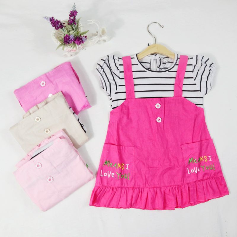 DRESS BABY M.OVERALL FASHION ANAK PEREMPUAN 1-2 TAHUN