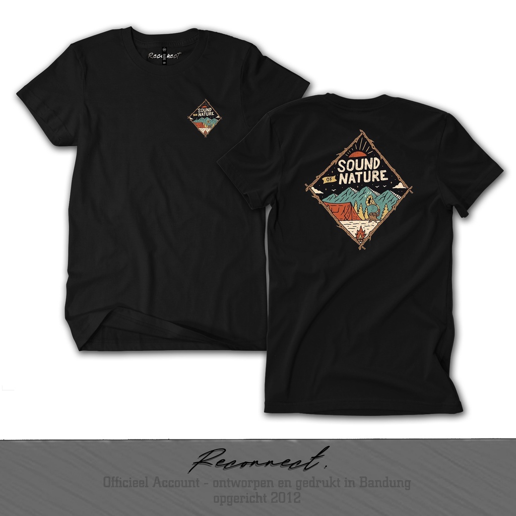 Reconnect Kaos Band Sound of Nature Black Edition - Gratis Tambah Nama - Unisex Anak / Dewasa