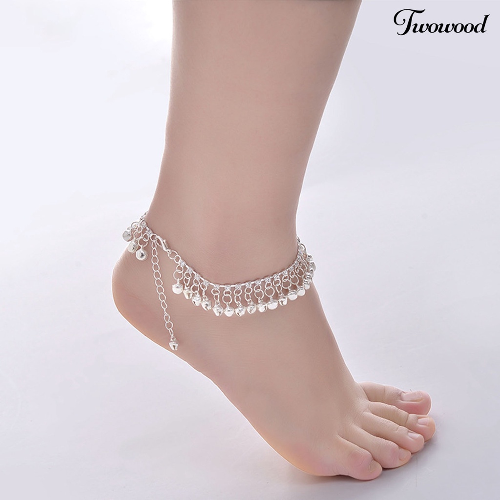 Twowood Adjustable Extended Chain Women Anklet Lightweight Personality Bell Tassel Anklet Jewelry Gift