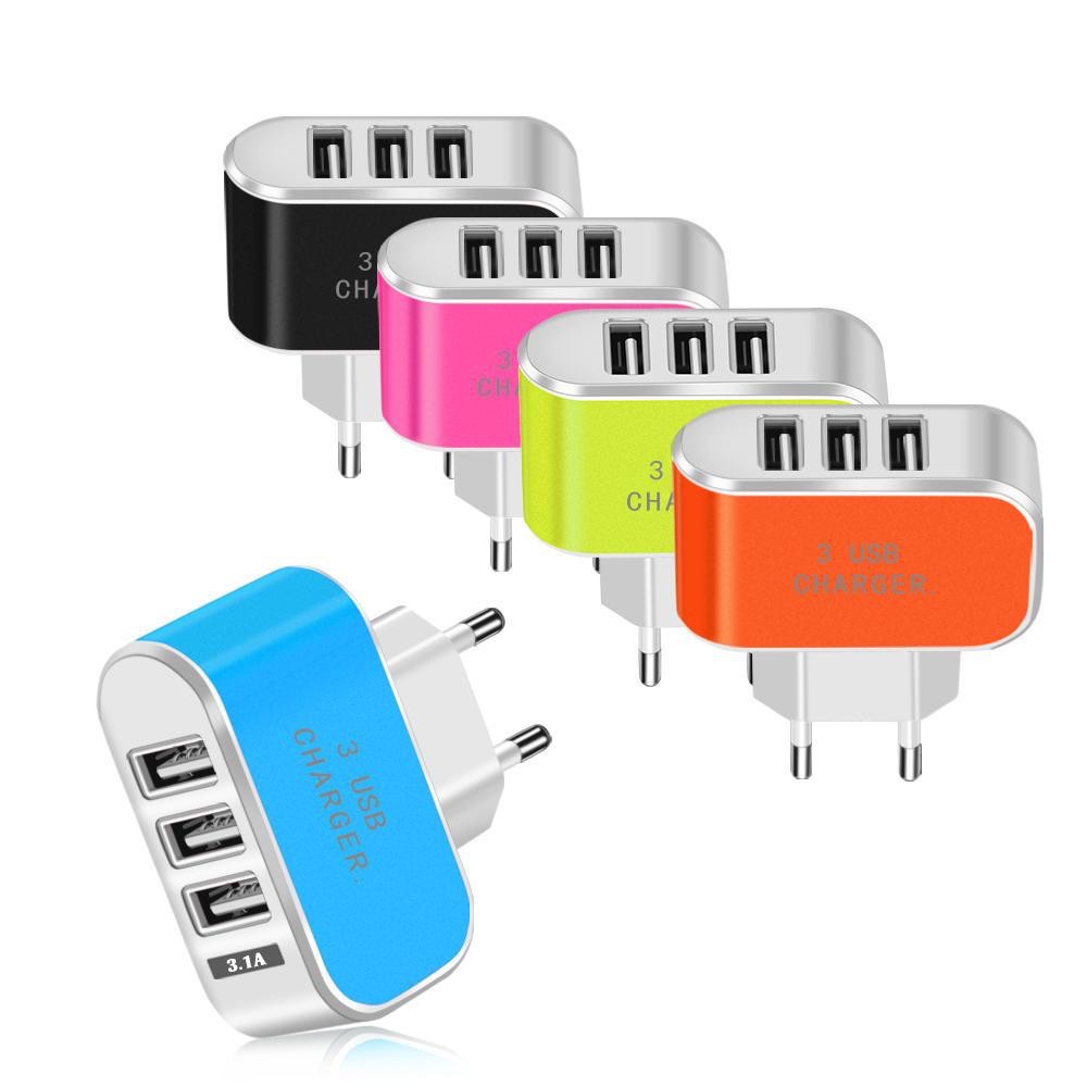 Adaptor Charger 3 Output Kepala Batok Travel Adapter Casan Port USB 3.1A Warna Colokan 3in1 Murah CHARGER MOBIL