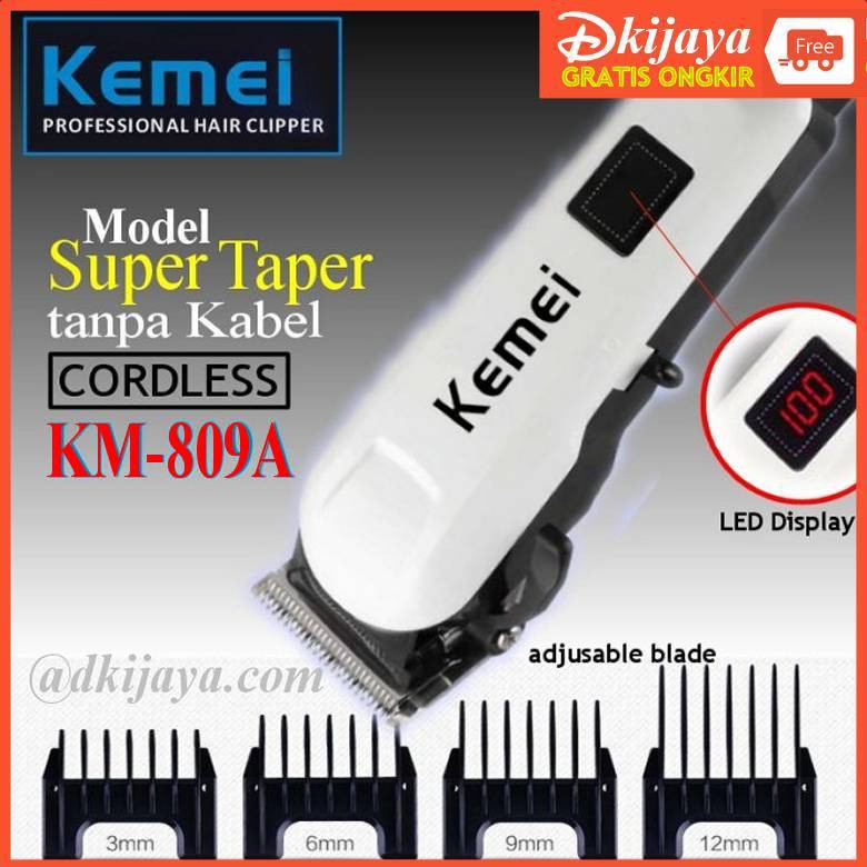 KEMEI KM 809A - ALAT CUKUR CUKURAN RAMBUT LED DISPLAY KM809A KM-809A ORIGINAL