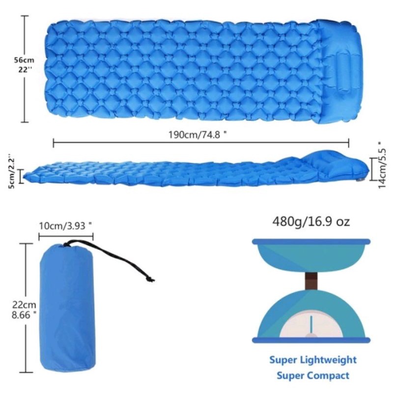 Sleeping Pad Kasur Matras Angin Inflatable Encampment NH18 Camping