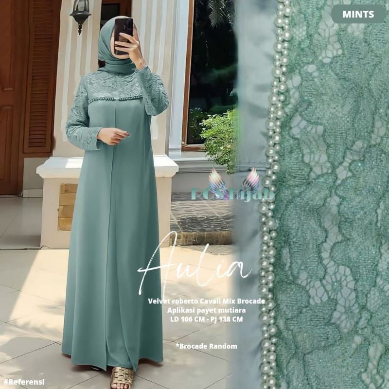 Aulia Dress Brukat Tille gamis bruklat tille apply mutiara dress brukat warna rose gamis brukat remaja dewasa seroja dress wisuda seragam pernikahan outfit bridesmaid gamis kondangan cantik dress muslim gamis muslimah gamis lebaran anak perempuan