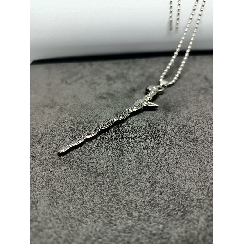 PROMO KALUNG STAINLESS STEEL BIJI LADA PLUS LIONTIN KRIS HITAM FASHION PRIA TERLARIS ANTI LIONTIN