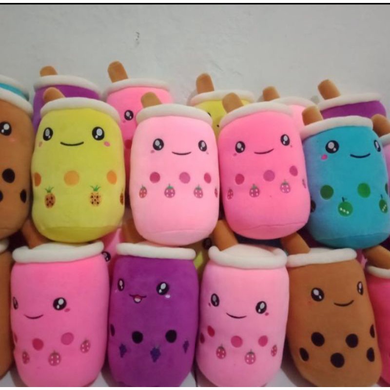 BONEKA BOBA UKURAN SEDANG, boba milk tea, boba strowbery, souvenir, hadiah, cod, boneka murah, bonek