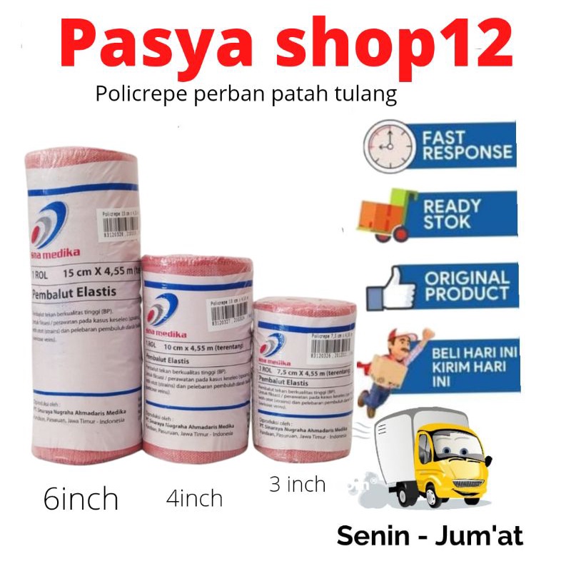 Policrepe perban coklat untuk patah tulang/terkilir