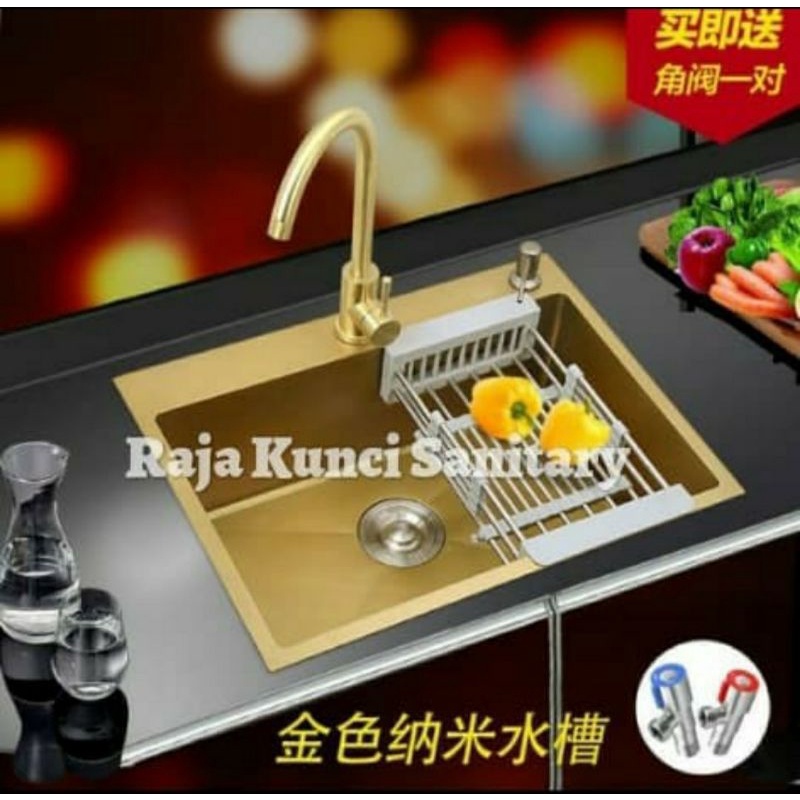 Kitchen Sink Onan Golden Hand 6045 Gold/Rose Gold/Bak Cuci Piring 6045 Stainless Gold Onan Golden Hand