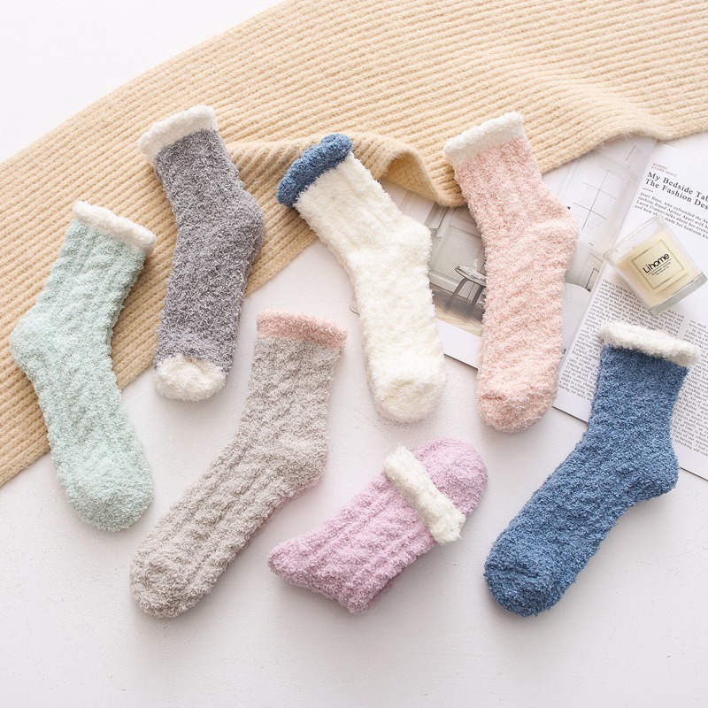 Kaos Kaki Winter Wanita Casual Tebal Hangat Winter Socks Japanese Style Untuk Musim Dingin