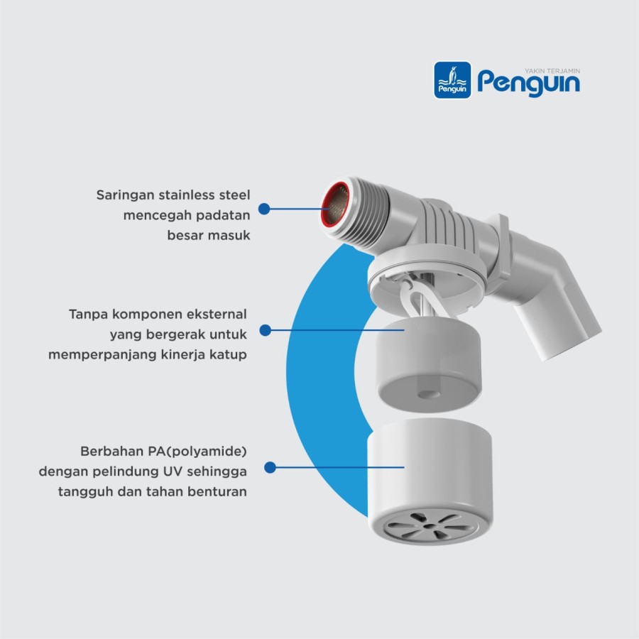 PELAMPUNG OTOMATIS OTOVALV PENGUIN (Horizontal) UKURAN ½ INCH