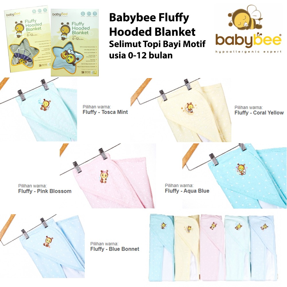 Babybee Fluffy Hooded Blanket for Baby Selimut Topi Bayi