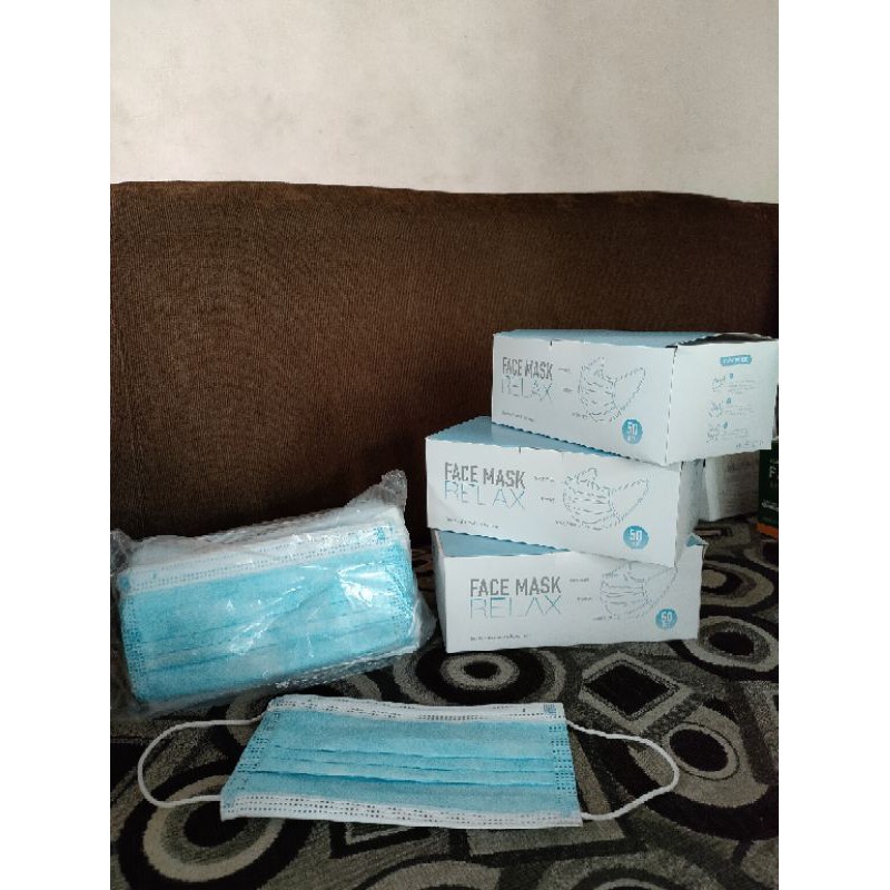 MASKER IMPORT MEDIS 3 LAYER BIRU SEKALI PAKAI ISI 1BOX 50pcs