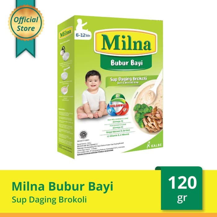 MILNA BUBUR BAYI REGULAR RASA SUP DAGING BROKOLI 6+ 120GR