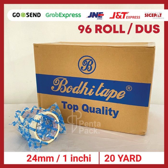 

(BISA COD) [1 DUS] Lakban Kertas / Masking Tape (24 mm/ 1 inchi X 20 yard)